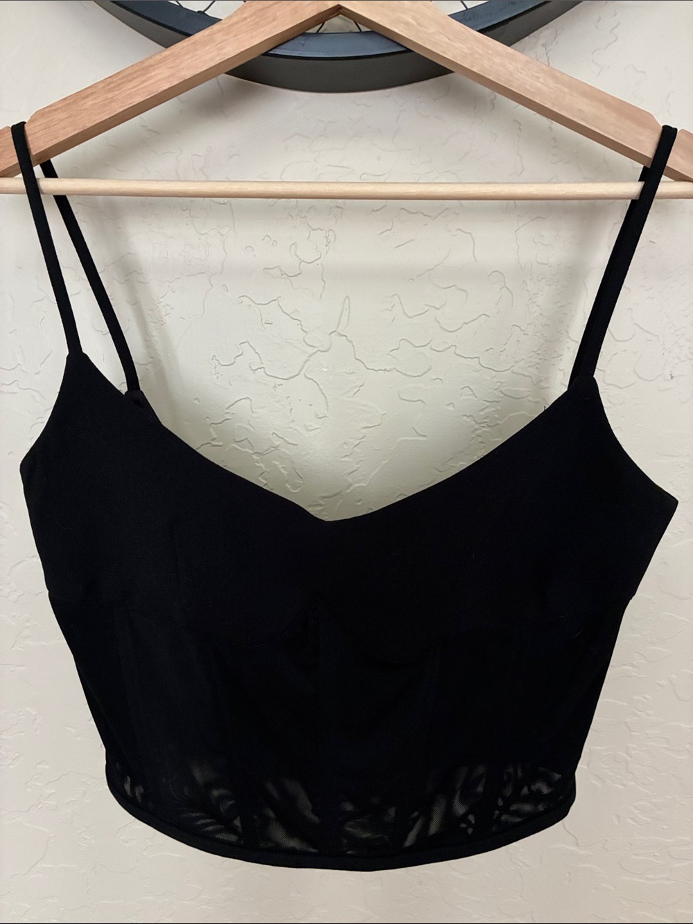 Jason Wu Black Corset-Style Spaghetti Strap Top